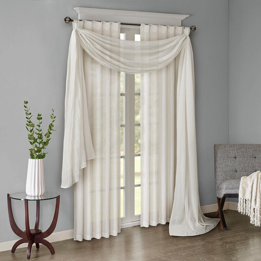 Olliix.com Curtains - Harper 95" Solid Crushed Window Panel Pair White