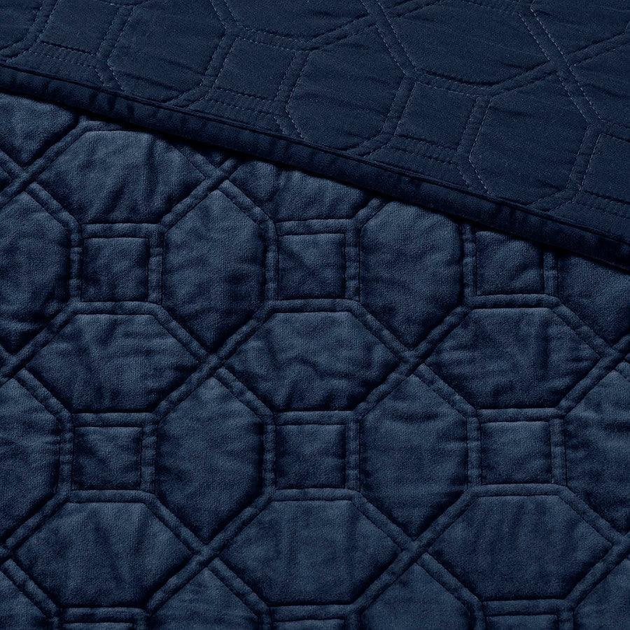 Olliix.com Comforters & Blankets - Harper Full/Queen Coverlet & Bedspread Navy