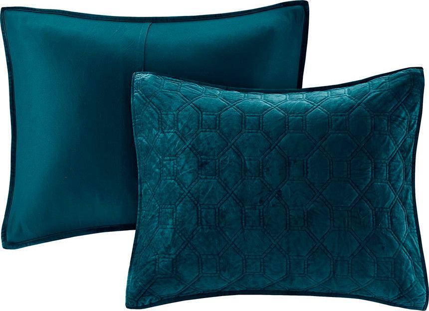 Olliix.com Comforters & Blankets - Harper King/Cal King Reversible 3-Piece Coverlet Set Teal