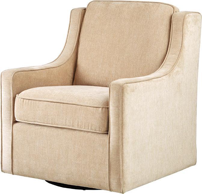 Olliix.com Accent Chairs - Harris Chenille Swivel Chair Cream