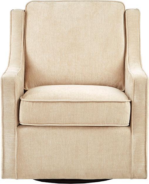 Olliix.com Accent Chairs - Harris Chenille Swivel Chair Cream