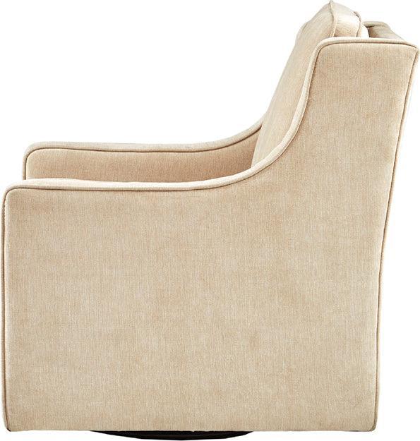 Olliix.com Accent Chairs - Harris Chenille Swivel Chair Cream