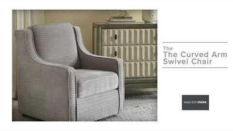 Olliix.com Accent Chairs - Harris Chenille Swivel Chair Cream