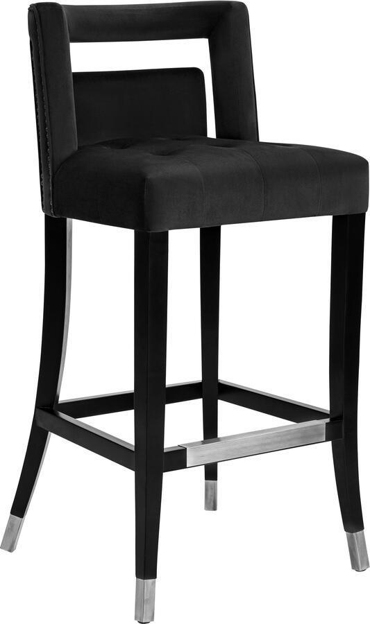 Tov Furniture Barstools - Hart Black Velvet Bar Stool