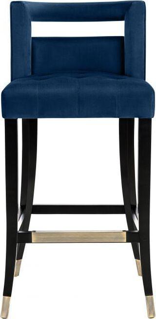 Tov Furniture Barstools - Hart Navy Velvet Bar Stool
