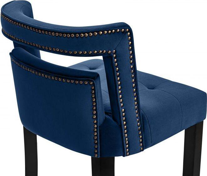 Tov Furniture Barstools - Hart Navy Velvet Bar Stool