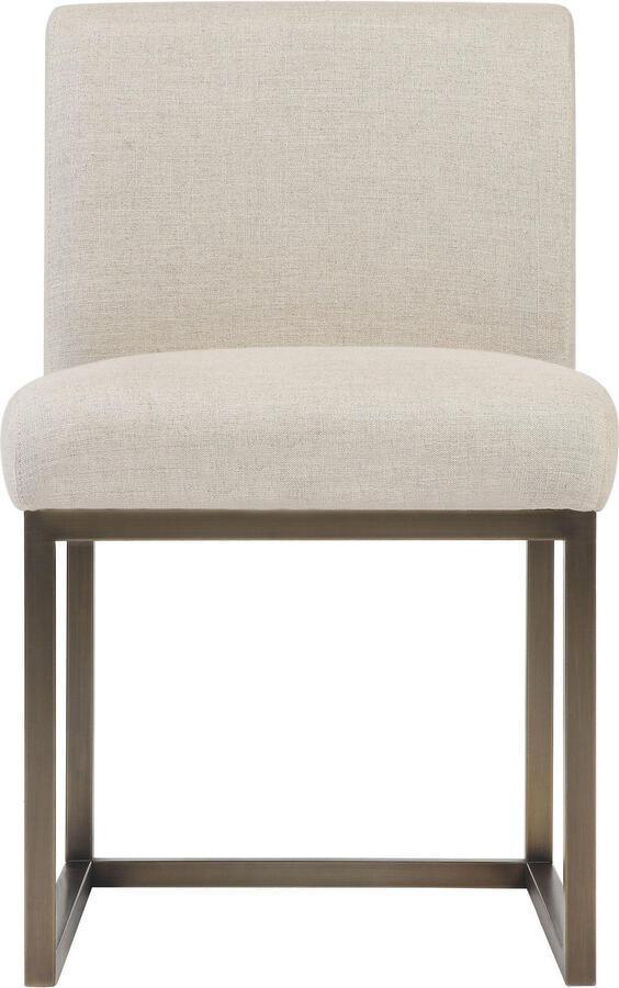 Tov Furniture Dining Chairs - Haute Beige Linen Chair in Brass