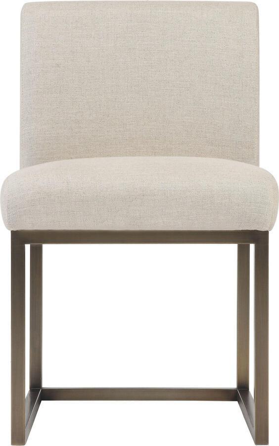Tov Furniture Dining Chairs - Haute Beige Linen Chair in Brass