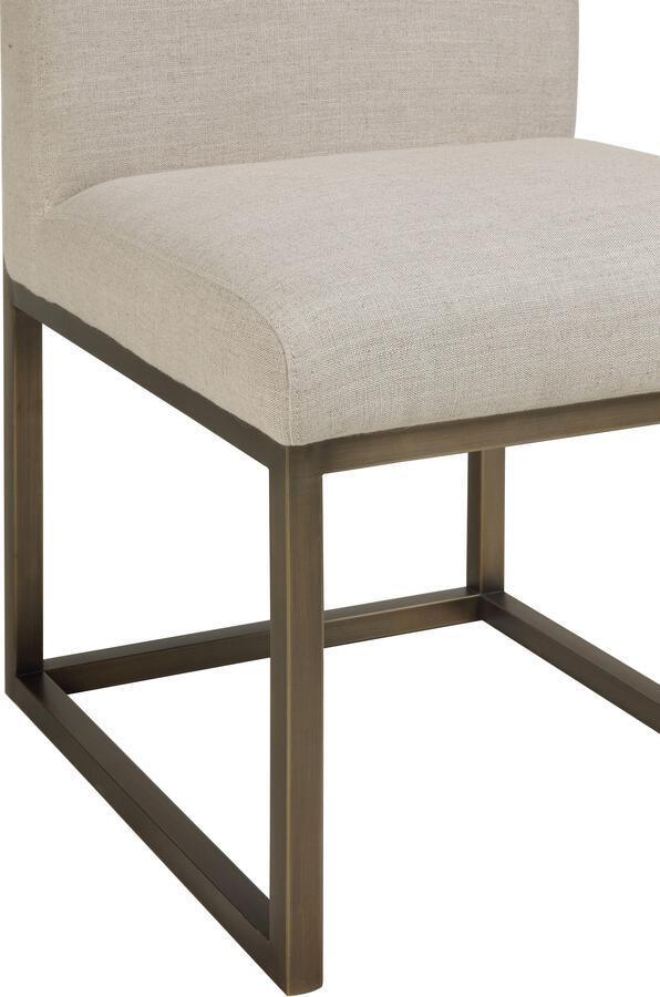Tov Furniture Dining Chairs - Haute Beige Linen Chair in Brass