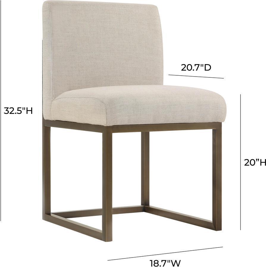 Tov Furniture Dining Chairs - Haute Beige Linen Chair in Brass