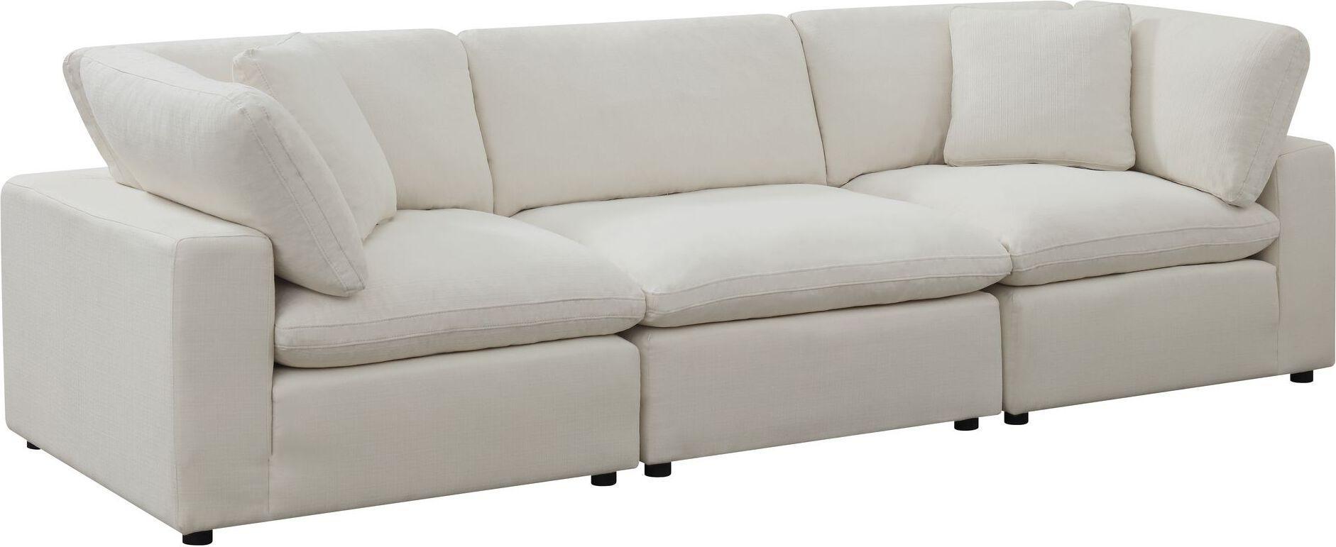 Elements Sectional Sofas - Haven 3 Piece Sectional Sofa White