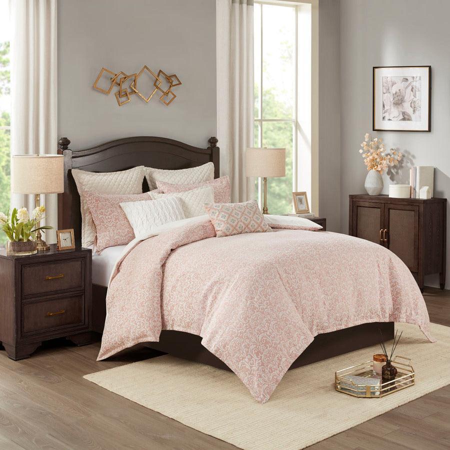 Olliix.com Comforters & Blankets - Haven Chenille Jacquard Comforter Set Blush