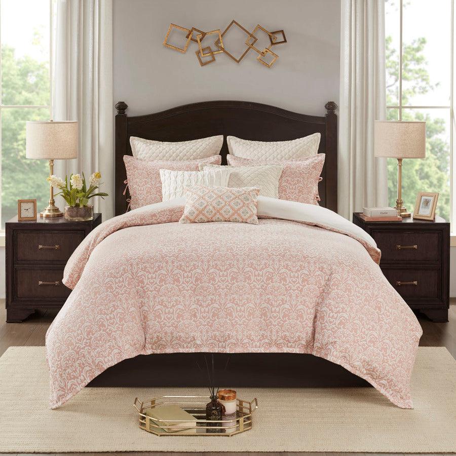 Olliix.com Comforters & Blankets - Haven Chenille Jacquard Comforter Set Blush