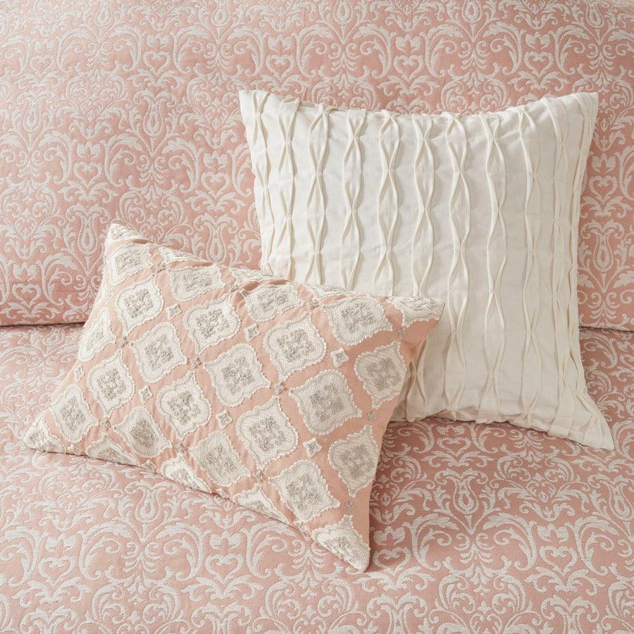 Olliix.com Comforters & Blankets - Haven Chenille Jacquard Comforter Set Blush