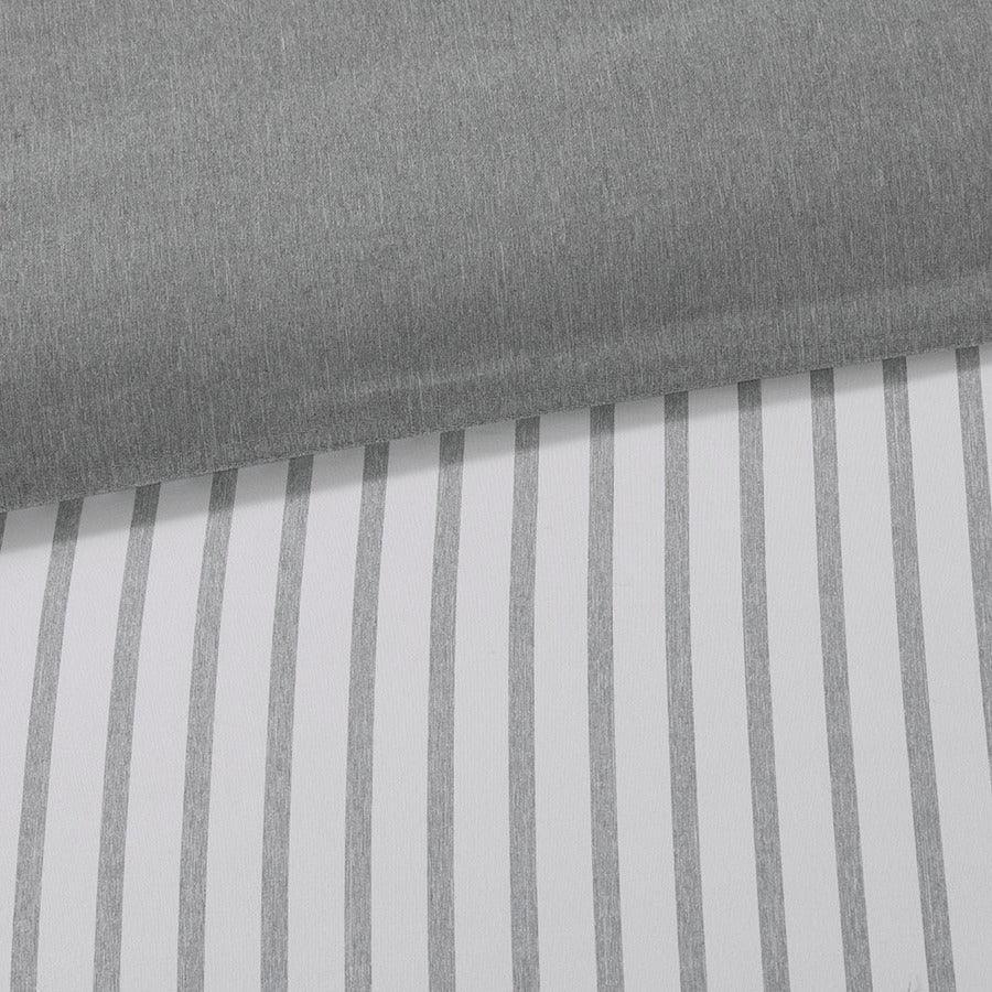 Olliix.com Duvet & Duvet Sets - Hayden Reversible Yarn Dyed Stripe Duvet Cover Set Full/Queen Gray