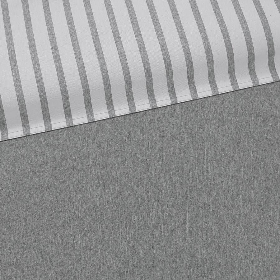 Olliix.com Duvet & Duvet Sets - Hayden Reversible Yarn Dyed Stripe Duvet Cover Set Full/Queen Gray