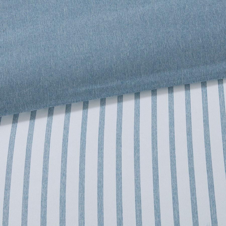 Olliix.com Duvet & Duvet Sets - Hayden Reversible Yarn Dyed Stripe Duvet Cover Set Twin Blue