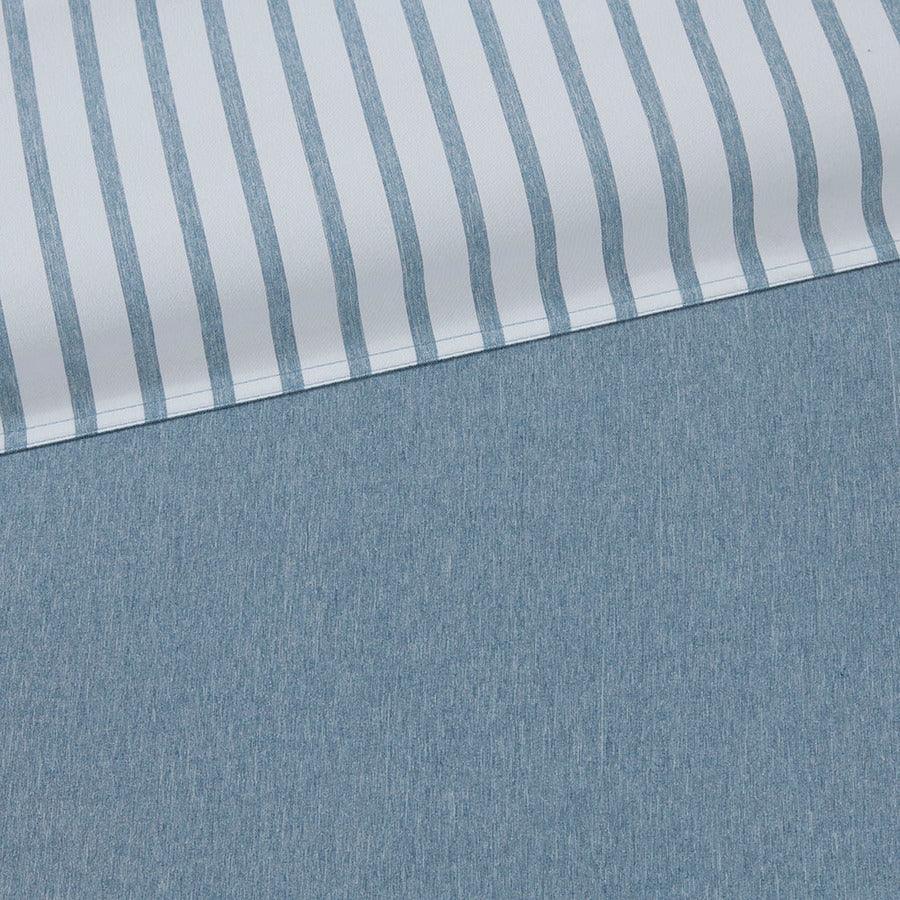 Olliix.com Duvet & Duvet Sets - Hayden Reversible Yarn Dyed Stripe Duvet Cover Set Twin Blue