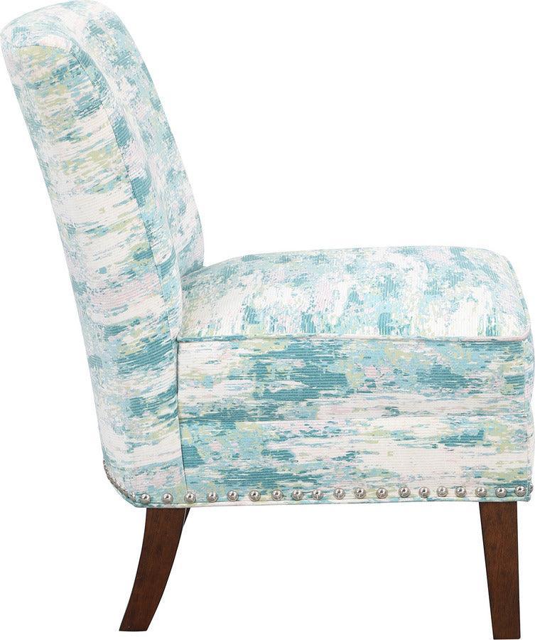 Olliix.com Accent Chairs - Hayden Slipper Accent Chair Blue Multi