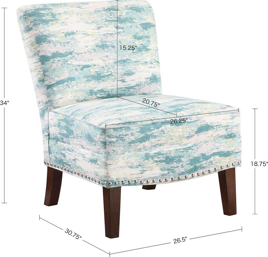 Olliix.com Accent Chairs - Hayden Slipper Accent Chair Blue Multi
