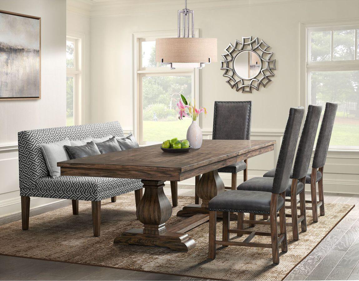 Elements Dining Sets - Hayward 6Pc Dining Set-Table, Four Tall Back Chairs And Settee
