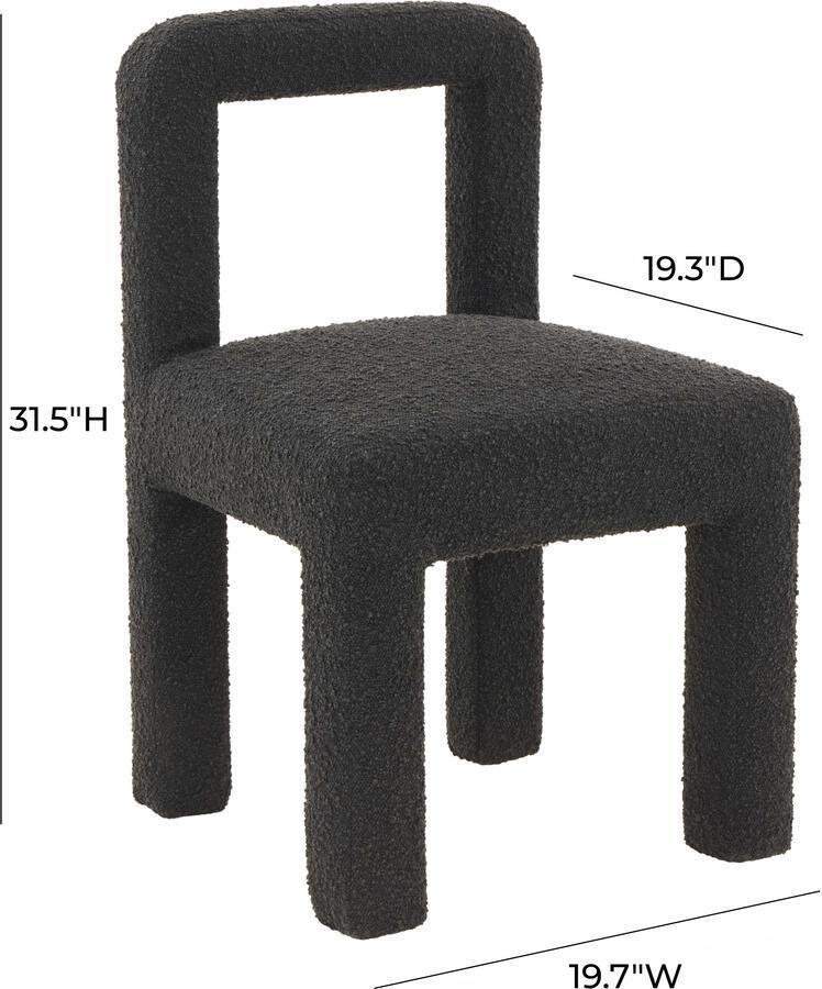 Tov Furniture Dining Chairs - Hazel Black Boucle Dining Chair Black