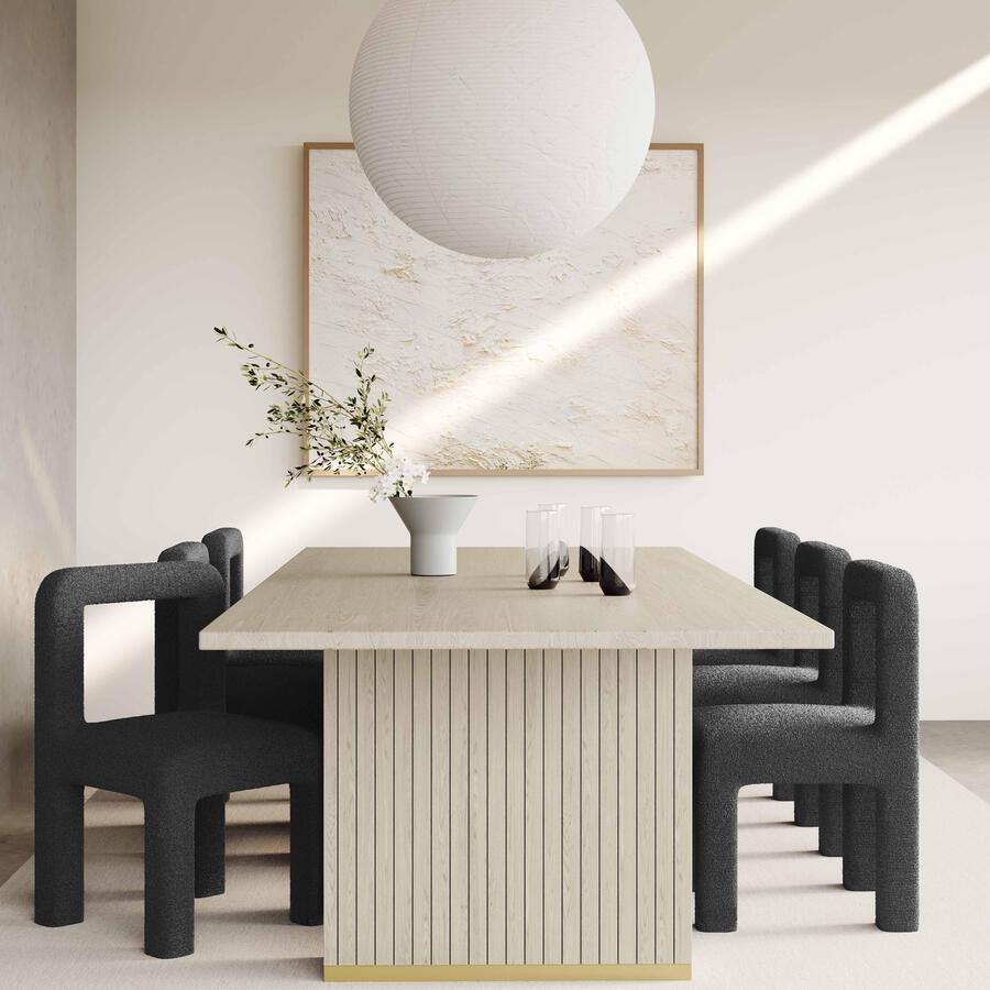 Tov Furniture Dining Chairs - Hazel Black Boucle Dining Chair Black