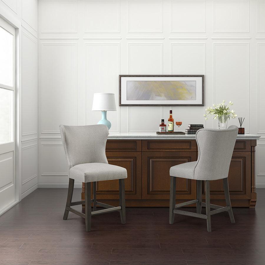 Olliix.com Barstools - Helena 25.5" Upholstered Counter Stool Cream