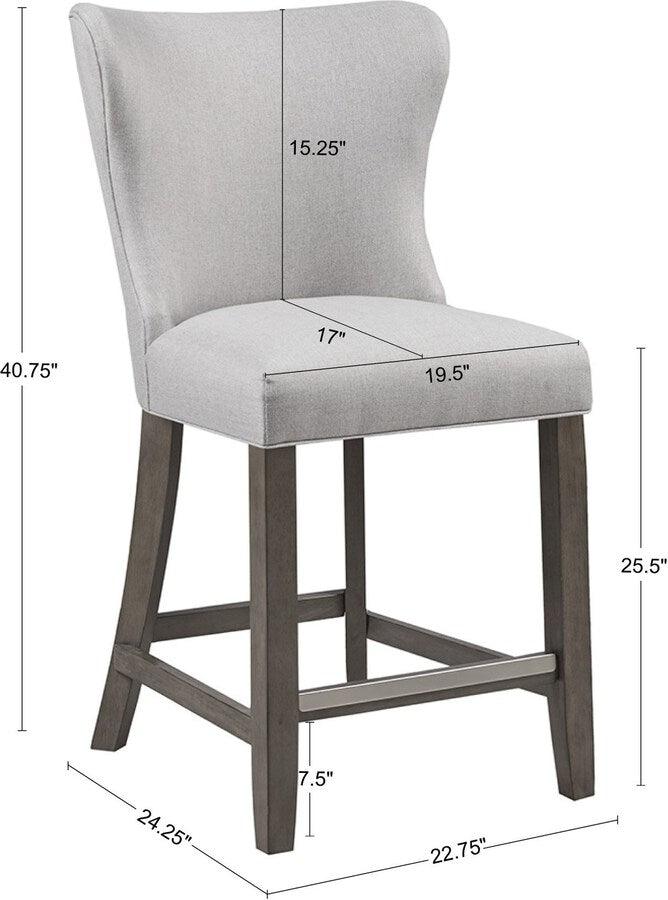 Olliix.com Barstools - Helena 25.5" Upholstered Counter Stool Cream