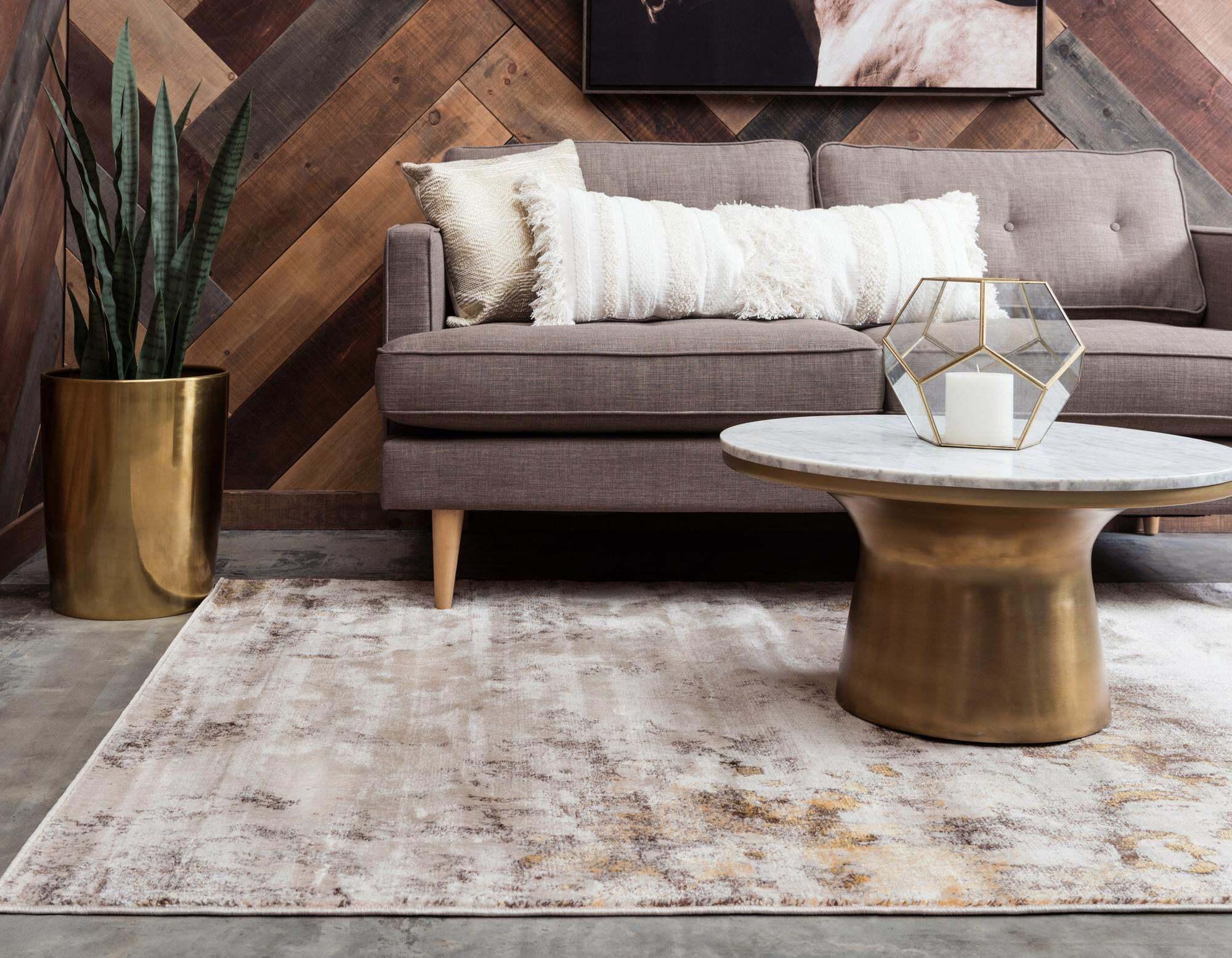 Unique Loom Indoor Rugs - Helios Abstract 8x10 Rug Beige & Multicolor