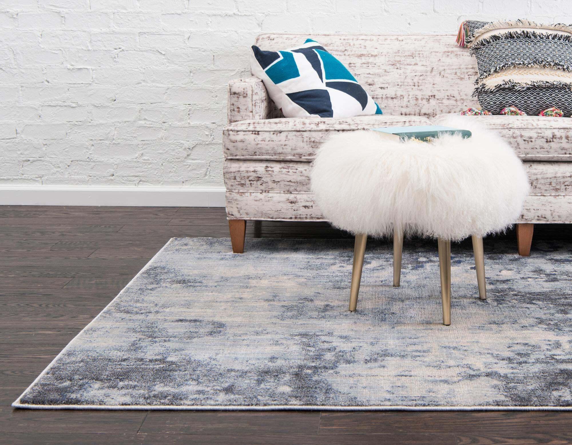 Unique Loom Indoor Rugs - Helios Abstract Rectangular 8x10 Rug Gray & Ivory