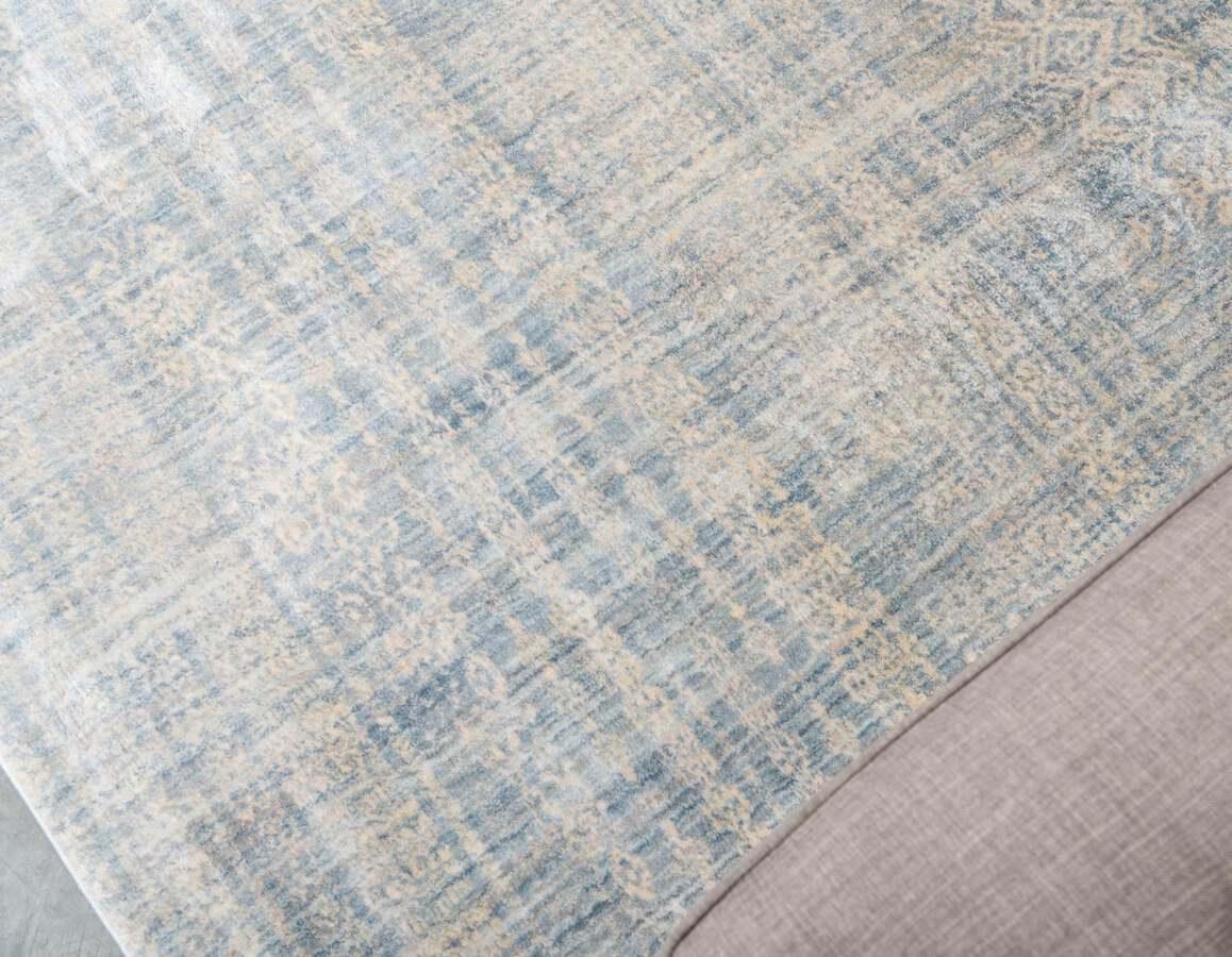Unique Loom Indoor Rugs - Helios Bohemian 9x12 Rectangular Rug Light Blue
