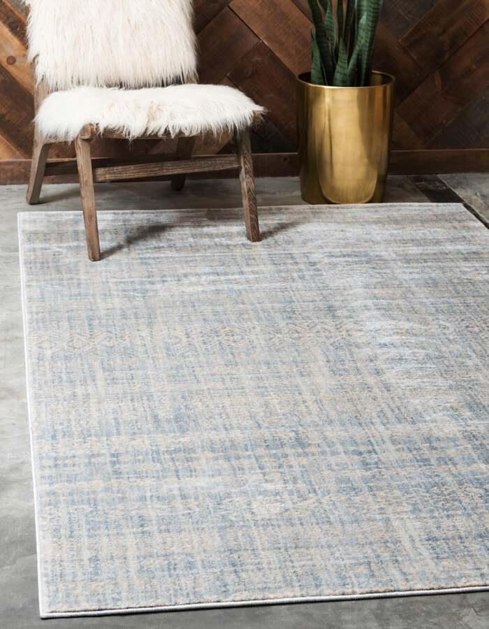 Unique Loom Indoor Rugs - Helios Bohemian 9x12 Rectangular Rug Light Blue
