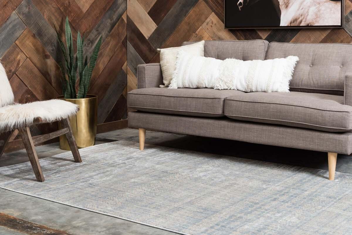 Unique Loom Indoor Rugs - Helios Bohemian 9x12 Rectangular Rug Light Blue