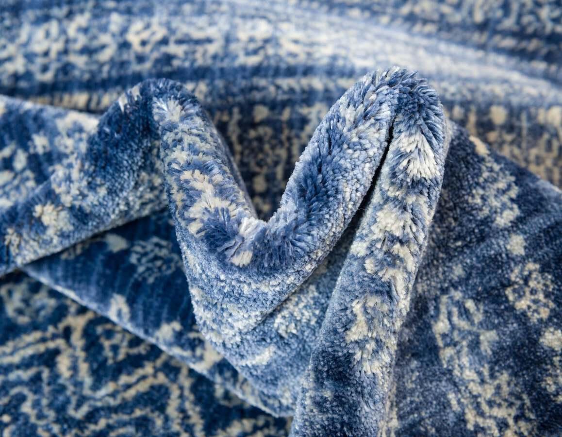 Unique Loom Indoor Rugs - Helios Bohemian 9x12 Rectangular Rug Navy Blue