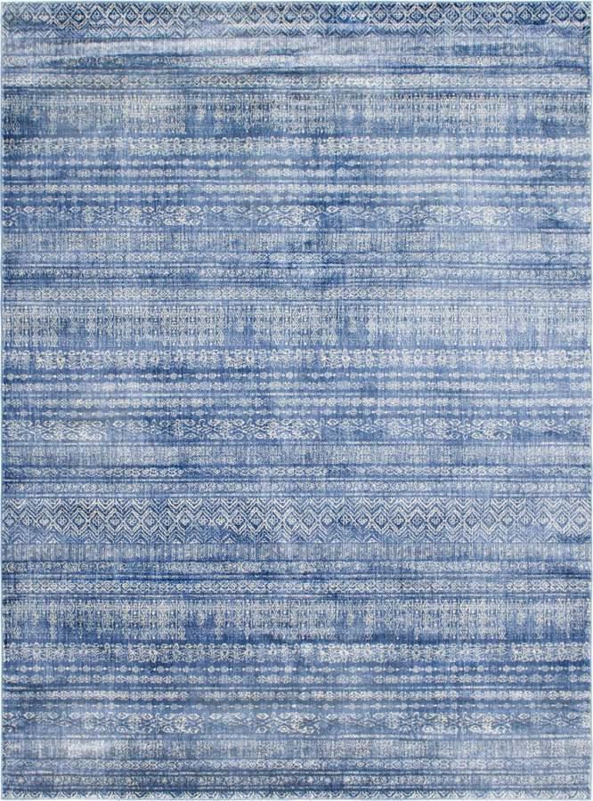 Unique Loom Indoor Rugs - Helios Bohemian 9x12 Rectangular Rug Navy Blue