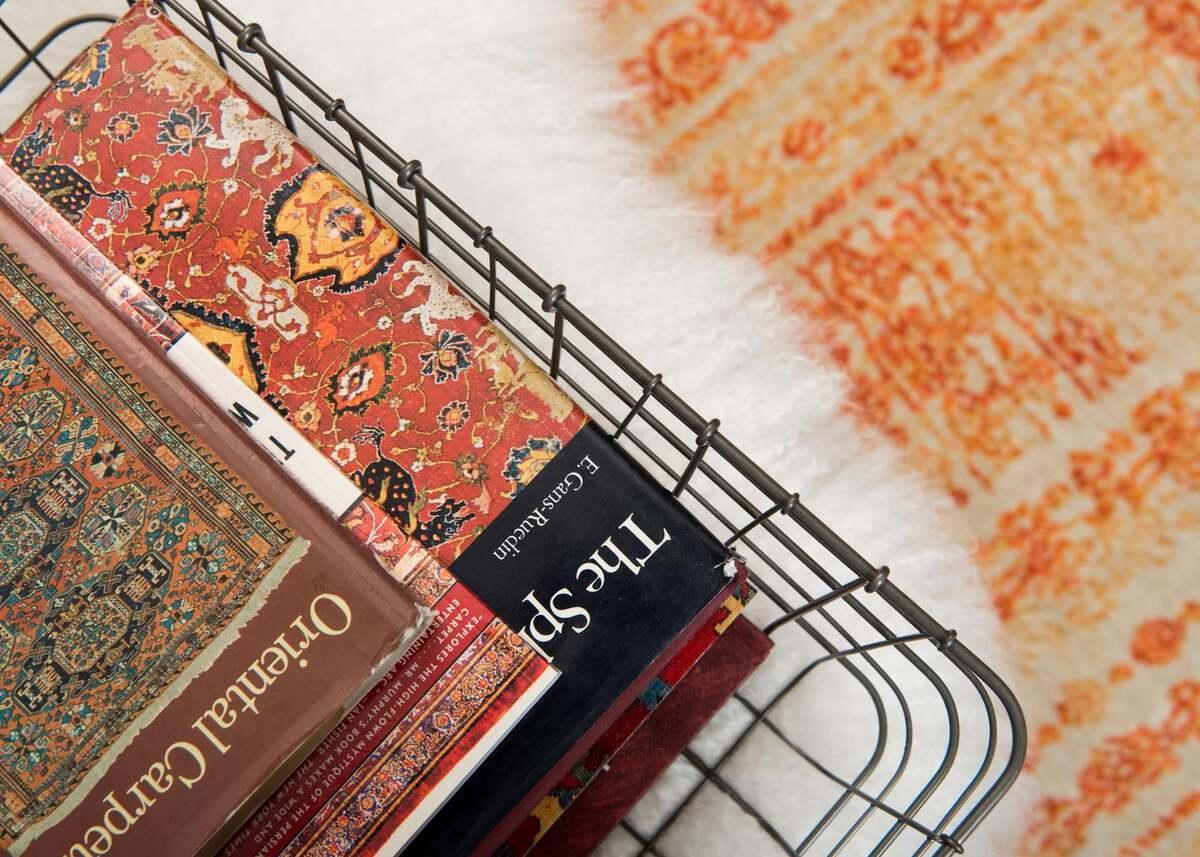 Unique Loom Indoor Rugs - Helios Bohemian 9x12 Rectangular Rug Orange