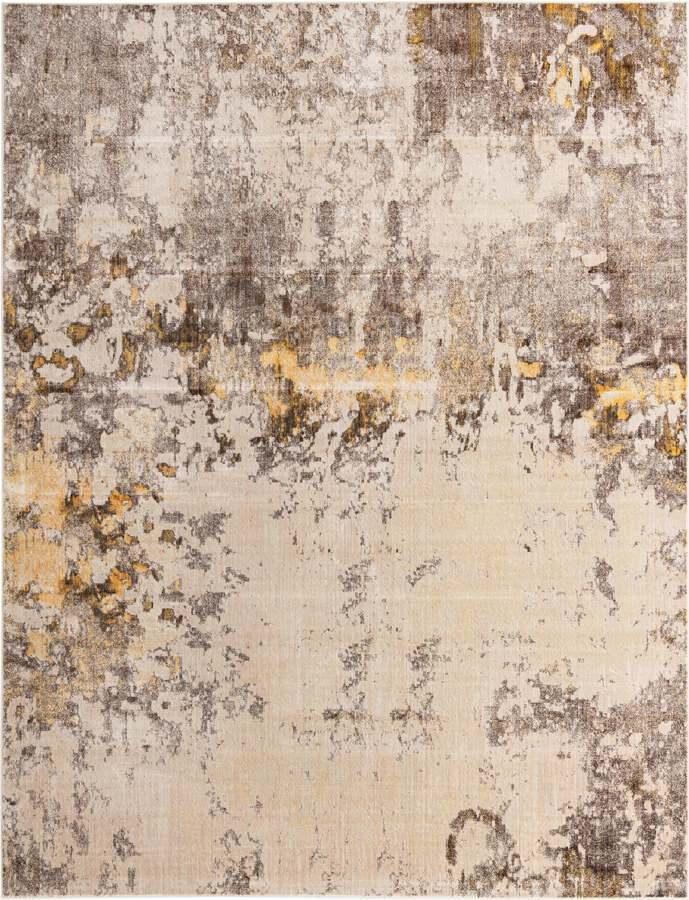 Unique Loom Indoor Rugs - Helios Eclectic 10x13 Rectangular Rug Beige