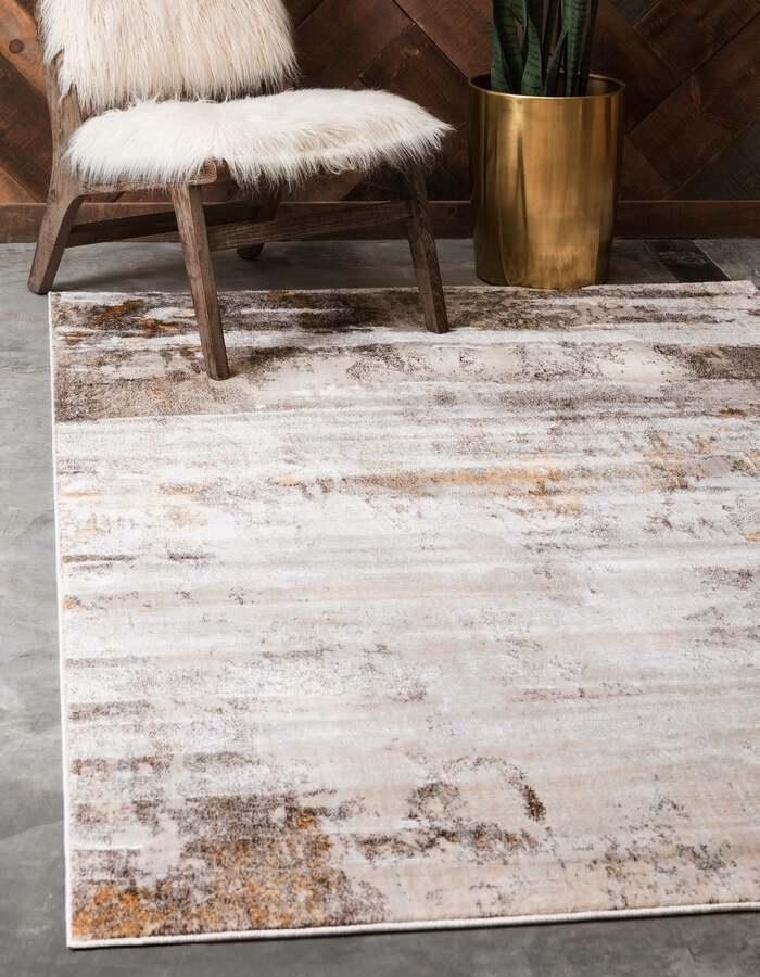 Unique Loom Indoor Rugs - Helios Eclectic 10x13 Rectangular Rug Beige