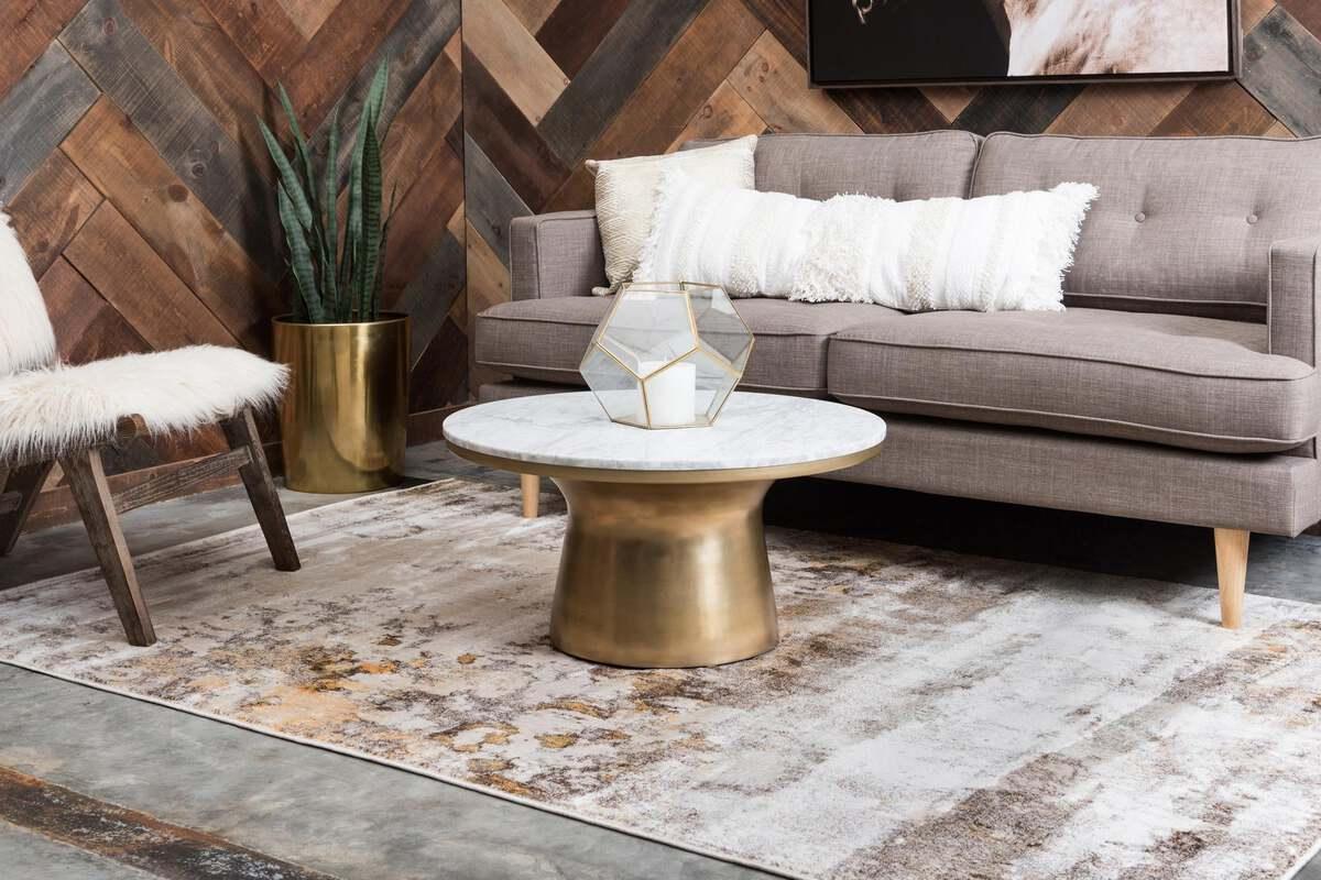 Unique Loom Indoor Rugs - Helios Eclectic 10x13 Rectangular Rug Beige