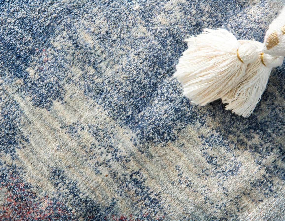 Unique Loom Indoor Rugs - Helios Eclectic 9x12 Rectangular Rug Light Blue