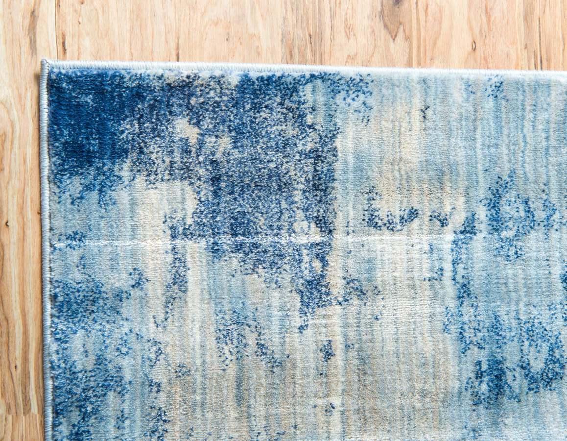 Unique Loom Indoor Rugs - Helios Eclectic 9x12 Rectangular Rug Light Blue