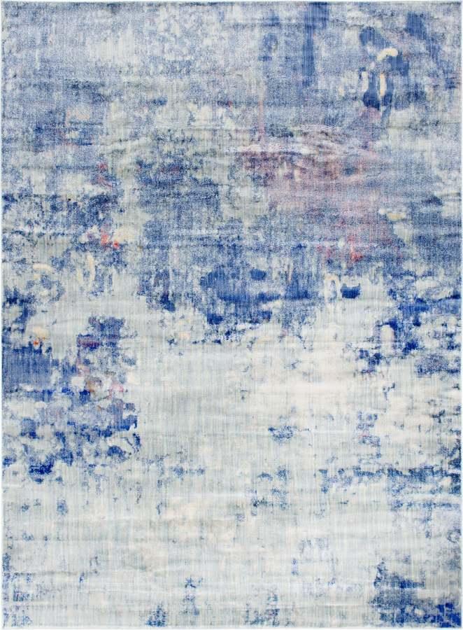 Unique Loom Indoor Rugs - Helios Eclectic 9x12 Rectangular Rug Light Blue