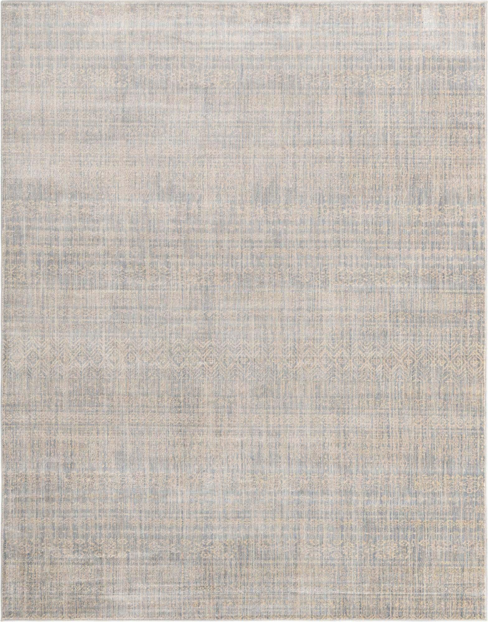 Unique Loom Indoor Rugs - Helios Geometric Rectangular 8x10 Rug Light Blue & Beige