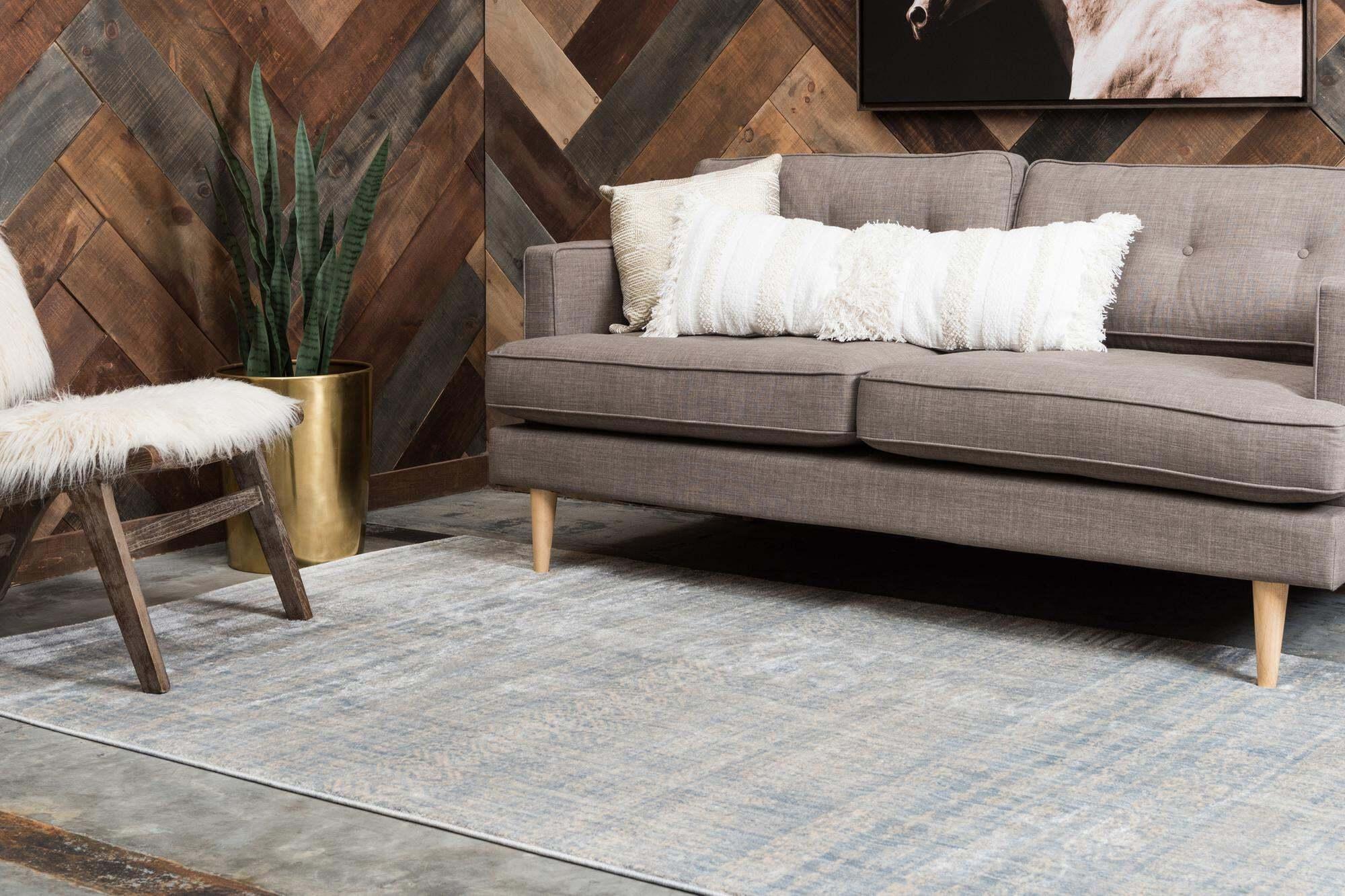 Unique Loom Indoor Rugs - Helios Geometric Rectangular 8x10 Rug Light Blue & Beige
