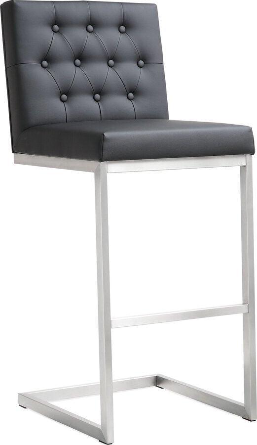 Tov Furniture Barstools - Helsinki Black Stainless Steel Barstool - Set of 2