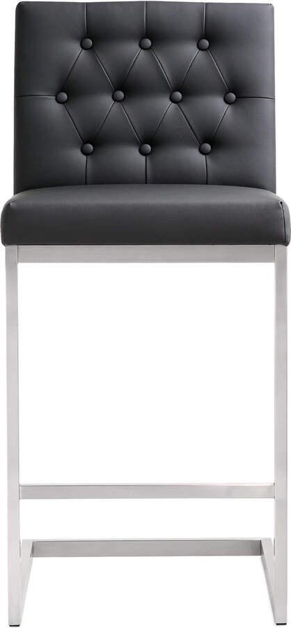 Tov Furniture Barstools - Helsinki Black Stainless Steel Counter Stool - Set of 2