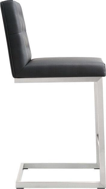 Tov Furniture Barstools - Helsinki Black Stainless Steel Counter Stool - Set of 2