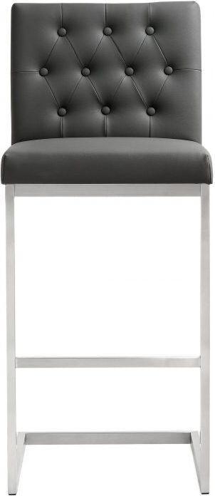 Tov Furniture Barstools - Helsinki Grey Stainless Steel Barstool - Set of 2