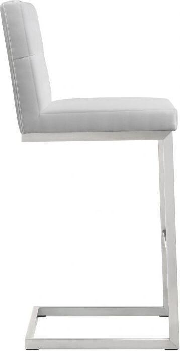 Tov Furniture Barstools - Helsinki White Stainless Steel Barstool - Set of 2